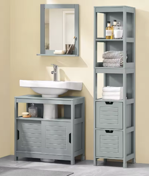 Wastafel Onderkast met Schuifdeuren – Compact en Praktisch Badkamermeubel