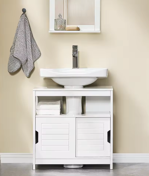 Wastafel Onderkast met Schuifdeuren – Compact en Praktisch Badkamermeubel