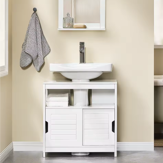 Wastafel Onderkast met Schuifdeuren – Compact en Praktisch Badkamermeubel