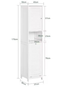 Hoge Badkamerkast met Uitneembare Waszak en Deurvakken – Slim Opbergen