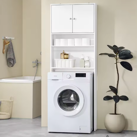 Hoge Badkamerkast met Planken en Kledingkast – Ruimtebesparend