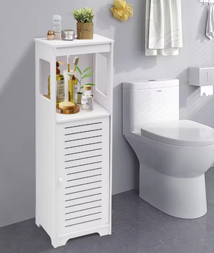 Smal Vrijstaand Badkamerkastje – Wit, Modern en Multifunctioneel
