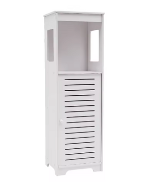 Smal Vrijstaand Badkamerkastje – Wit, Modern en Multifunctioneel