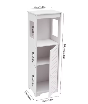 Smal Vrijstaand Badkamerkastje – Wit, Modern en Multifunctioneel