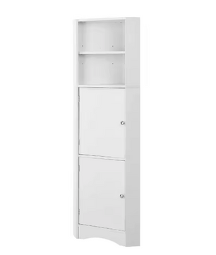 Hoek Badkamerkast met Verstelbare Planken – Compact en Modern Wit