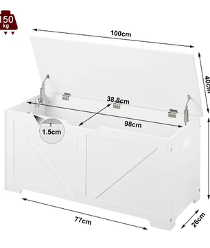 Opbergbank 76L – Schoenbank met Veiligheidsscharnieren