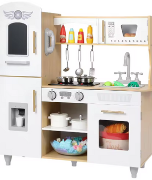 Houten Speelkeukenset voor Peuters – Licht en Geluid, Koelkast