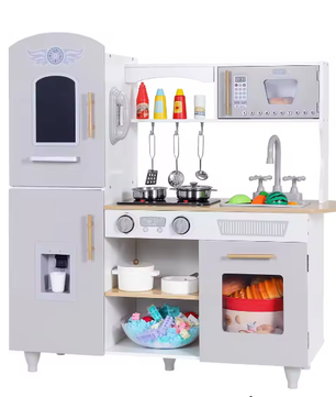 Houten Speelkeukenset voor Peuters – Licht en Geluid, Koelkast