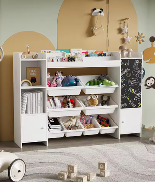 Kinder Boekenkast met Speelgoedopslag – Planken, Lade en Lage Peuterhoogte