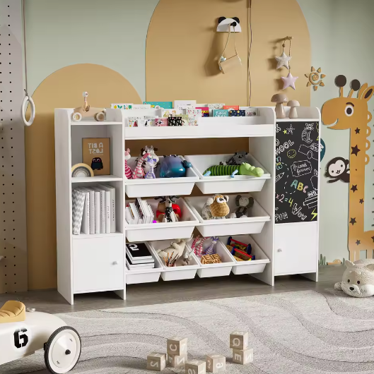 Kinder Boekenkast met Speelgoedopslag – Planken, Lade en Lage Peuterhoogte