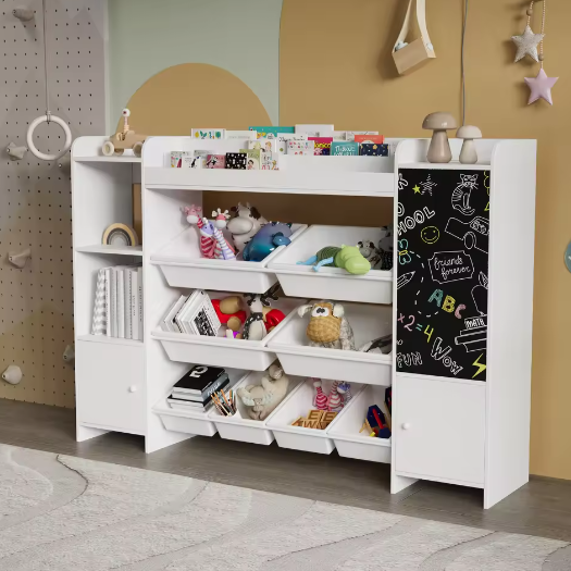 Kinder Boekenkast met Speelgoedopslag – Planken, Lade en Lage Peuterhoogte