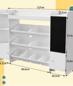 Kinder Boekenkast met Speelgoedopslag – Planken, Lade en Lage Peuterhoogte