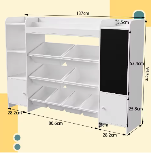 Kinder Boekenkast met Speelgoedopslag – Planken, Lade en Lage Peuterhoogte