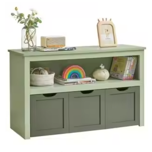 Kinderplank met Wielen – Speelgoed- en Opbergkast 102x30x60 cm