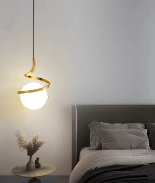 Nordic Glazen Hanglamp met LED – Moderne Scandinavische Design Hanglamp met 3 Lichtkleuren – Zwarte, Witte of Gouden Glazen Pendellamp voor Eettafel, Keuken & Slaapkamer