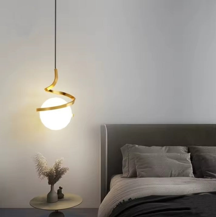 Nordic Glazen Hanglamp met LED – Moderne Scandinavische Design Hanglamp met 3 Lichtkleuren – Zwarte, Witte of Gouden Glazen Pendellamp voor Eettafel, Keuken & Slaapkamer