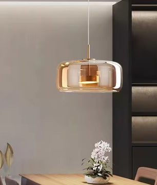 Moderne Glazen LED Hanglamp – Rookgrijs of Amber – Design Pendellamp met Geïntegreerde LED in 15, 26 of 38 cm voor Woonkamer, Eetkamer & Slaapkamer