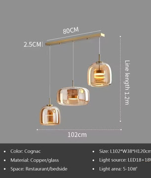 Moderne Glazen LED Hanglamp – Rookgrijs of Amber – Design Pendellamp met Geïntegreerde LED in 15, 26 of 38 cm voor Woonkamer, Eetkamer & Slaapkamer