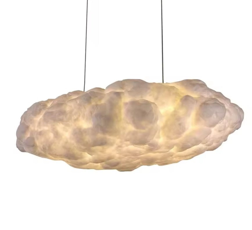 Wolk Hanglamp van Space-Katoen – Moderne LED Kroonluchter met E27 Lichtbron – Witte Design Hanglamp voor Woonkamer, Eetkamer & Kinderkamer