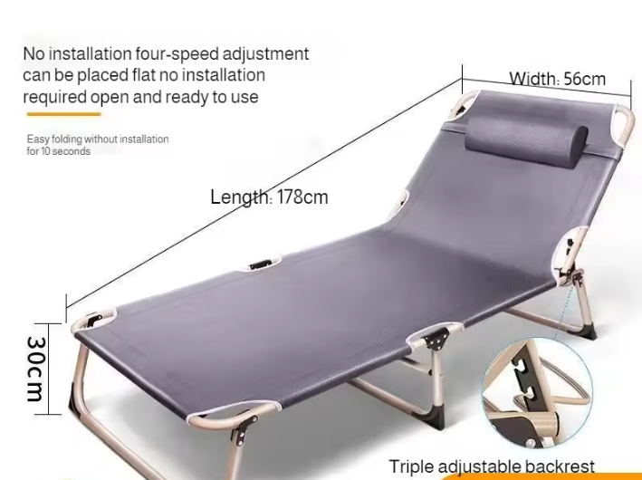 Draagbaar Opklapbed voor Volwassenen – Eenpersoons Vouwbed voor Thuis en Kantoor