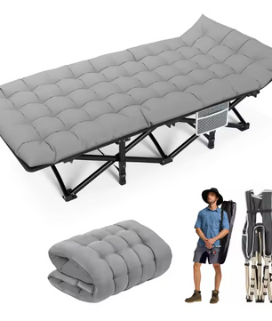 Opvouwbaar Campingbed voor Volwassenen – Draagbaar Heavy Duty Kampeerbed 200 kg
