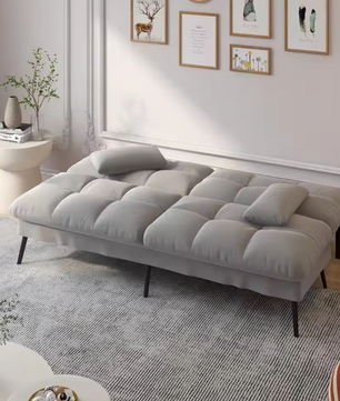 3-zits Slaapbank met Verstelbare Rugleuning – Uitklapbare Futon Gastenbank