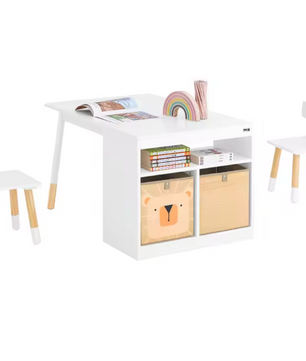 Kindertafel met 2 Stoelen en Opbergruimte – Multifunctionele Activiteitentafel