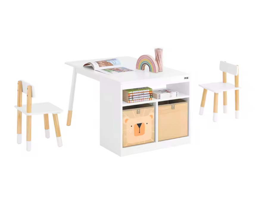 Kindertafel met 2 Stoelen en Opbergruimte – Multifunctionele Activiteitentafel