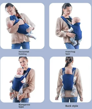 Multifunctionele Baby Draagzak – 4 Draagmethoden, Voor- en Achterdrager