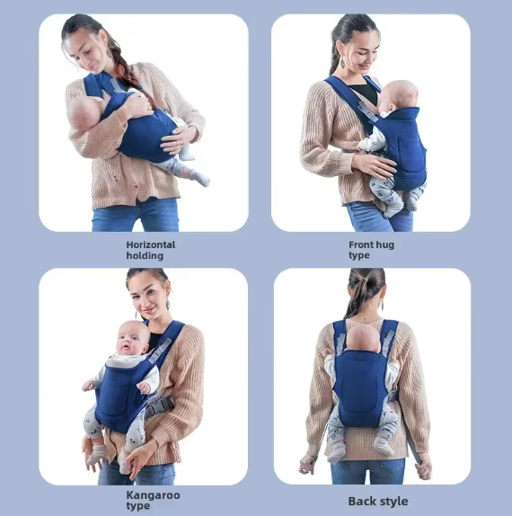 Multifunctionele Baby Draagzak – 4 Draagmethoden, Voor- en Achterdrager