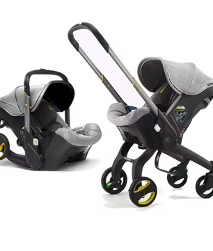 2-in-1 Kinderwagen met Autostoel – Compact, Opvouwbaar en Veilig voor Pasgeborenen