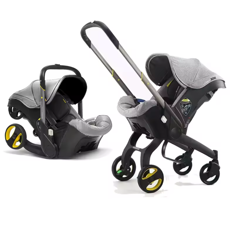 2-in-1 Kinderwagen met Autostoel – Compact, Opvouwbaar en Veilig voor Pasgeborenen