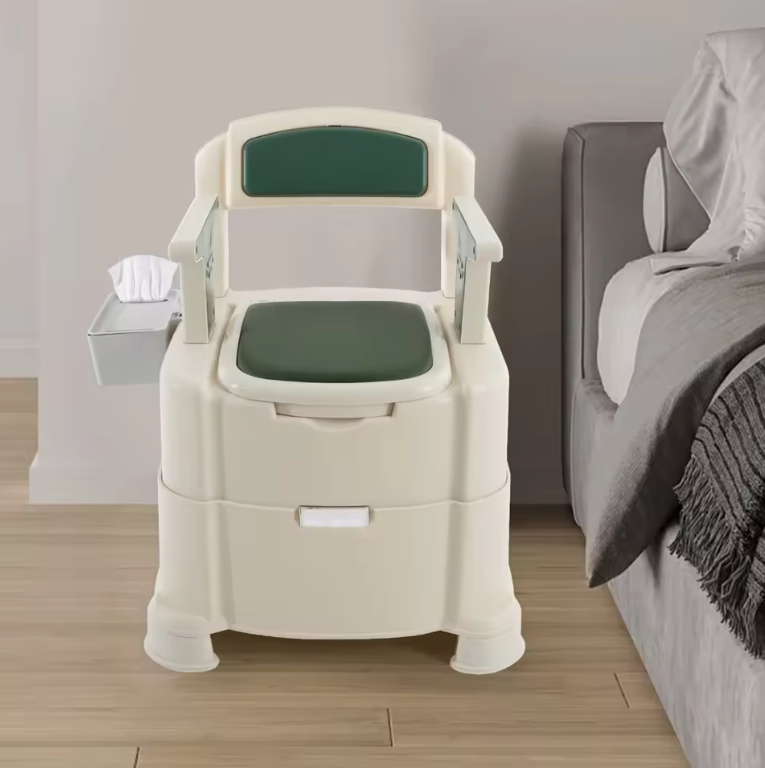 Draagbaar toilet met sensornachtlampje, armleuningen en hoge draagkracht