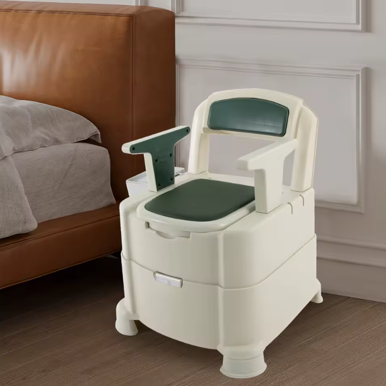 Draagbaar toilet met sensornachtlampje, armleuningen en hoge draagkracht