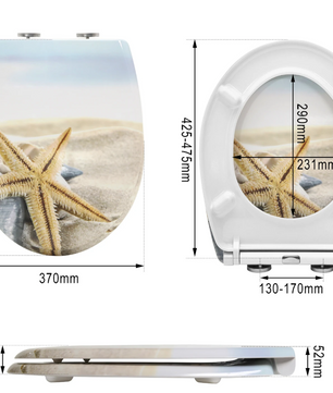 Ovaal Toiletdeksel Duroplast met Soft-Close, Antibacterieel en Snelsluiting