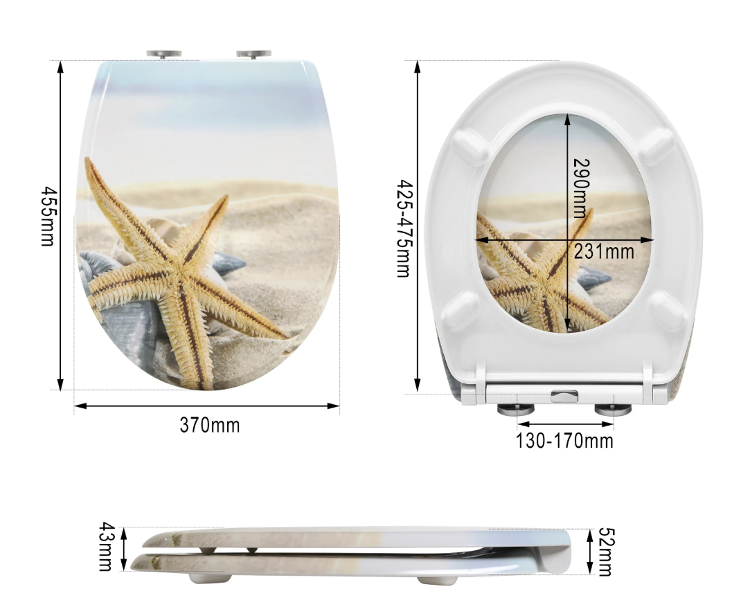 Ovaal Toiletdeksel Duroplast met Soft-Close, Antibacterieel en Snelsluiting