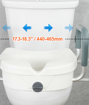 Verhoogde Toiletbril met Armleuningen 12,7 cm – Draaivergrendeling