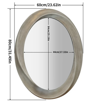 Antieke Barok Gouden Ovale Wandspiegel met Afgeschuind Frame voor Woonkamer en Slaapkamer