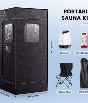 Eenpersoons Stoomsauna Tent voor Thuis – 9 Temperatuurstanden, 1000W Home Spa