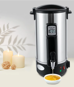 RVS Wax Smelter 8–12L – Elektrische Wax Warmer voor Kaarsen Maken met Uitloop
