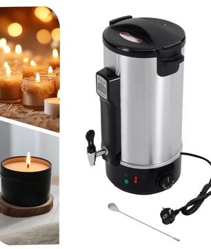 RVS Wax Smelter 8–12L – Elektrische Wax Warmer voor Kaarsen Maken met Uitloop