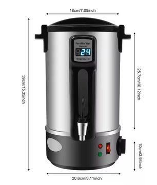 RVS Wax Smelter 8–12L – Elektrische Wax Warmer voor Kaarsen Maken met Uitloop