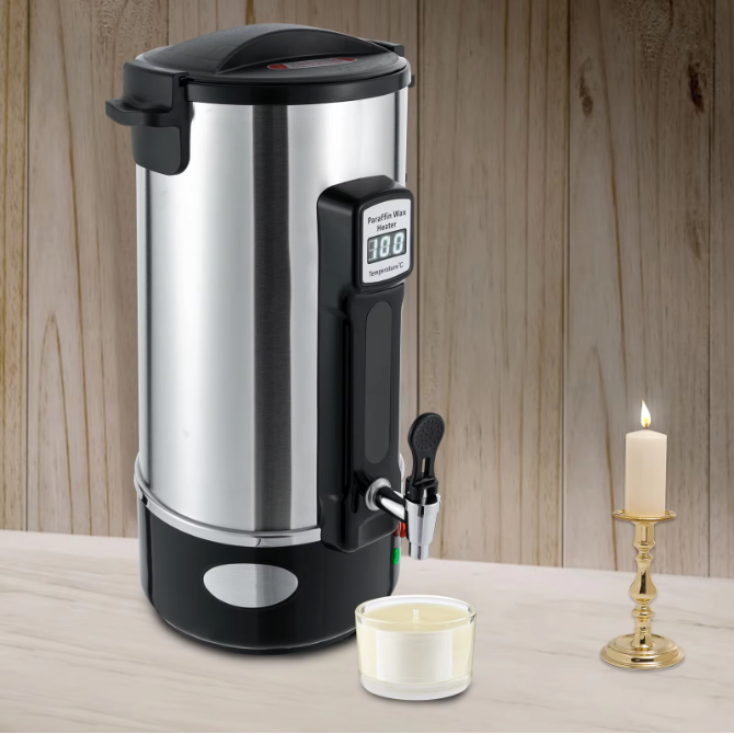 RVS Wax Smelter 8–12L – Elektrische Wax Warmer voor Kaarsen Maken met Uitloop
