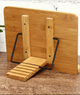 Verstelbare Bamboe Boekenstandaard – Opvouwbare Leesbureau Houder voor Boeken, Kookboeken en Studieboeken