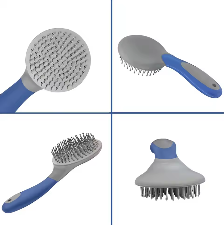 Ronde Paarden Manen- en Staartborstel – Antislip Handvat met Naaldharen