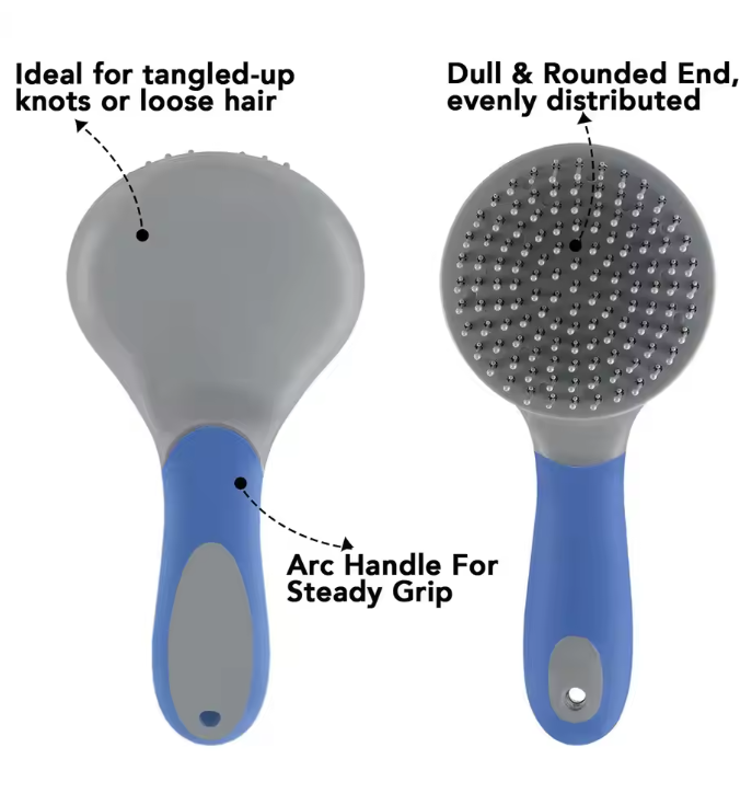 Ronde Paarden Manen- en Staartborstel – Antislip Handvat met Naaldharen