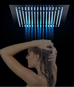 Grote LED Regendouchekop 40,64 cm – Wand- of Plafondmontage, Warm en Koud