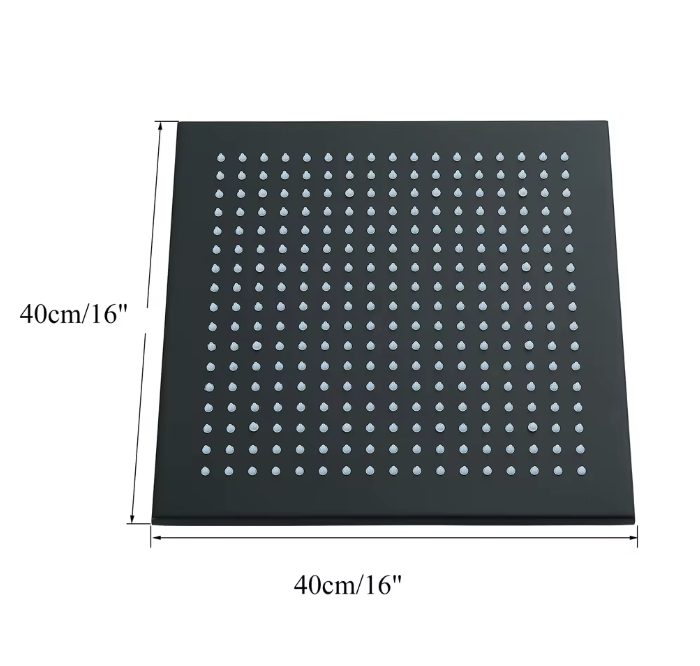 Grote LED Regendouchekop 40,64 cm – Wand- of Plafondmontage, Warm en Koud