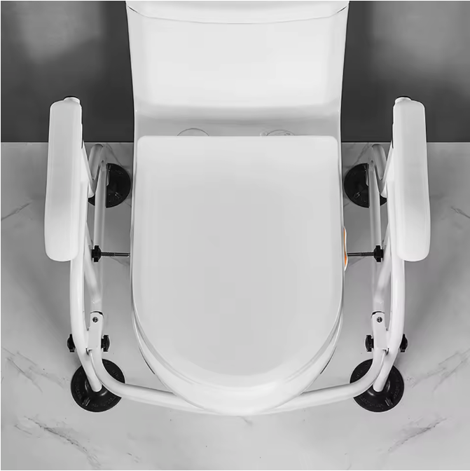 Verstelbare Toilet Armsteun met Zuignappen – Antislip Sta-Op Hulp van Koolstofstaal