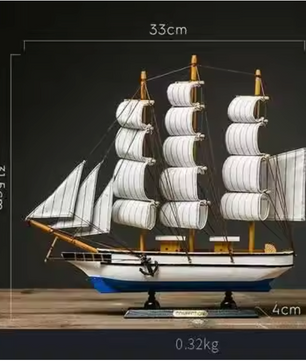 Levensecht Miniatuur Houten Piratenschip – Marine Decoratie en Home Souvenir